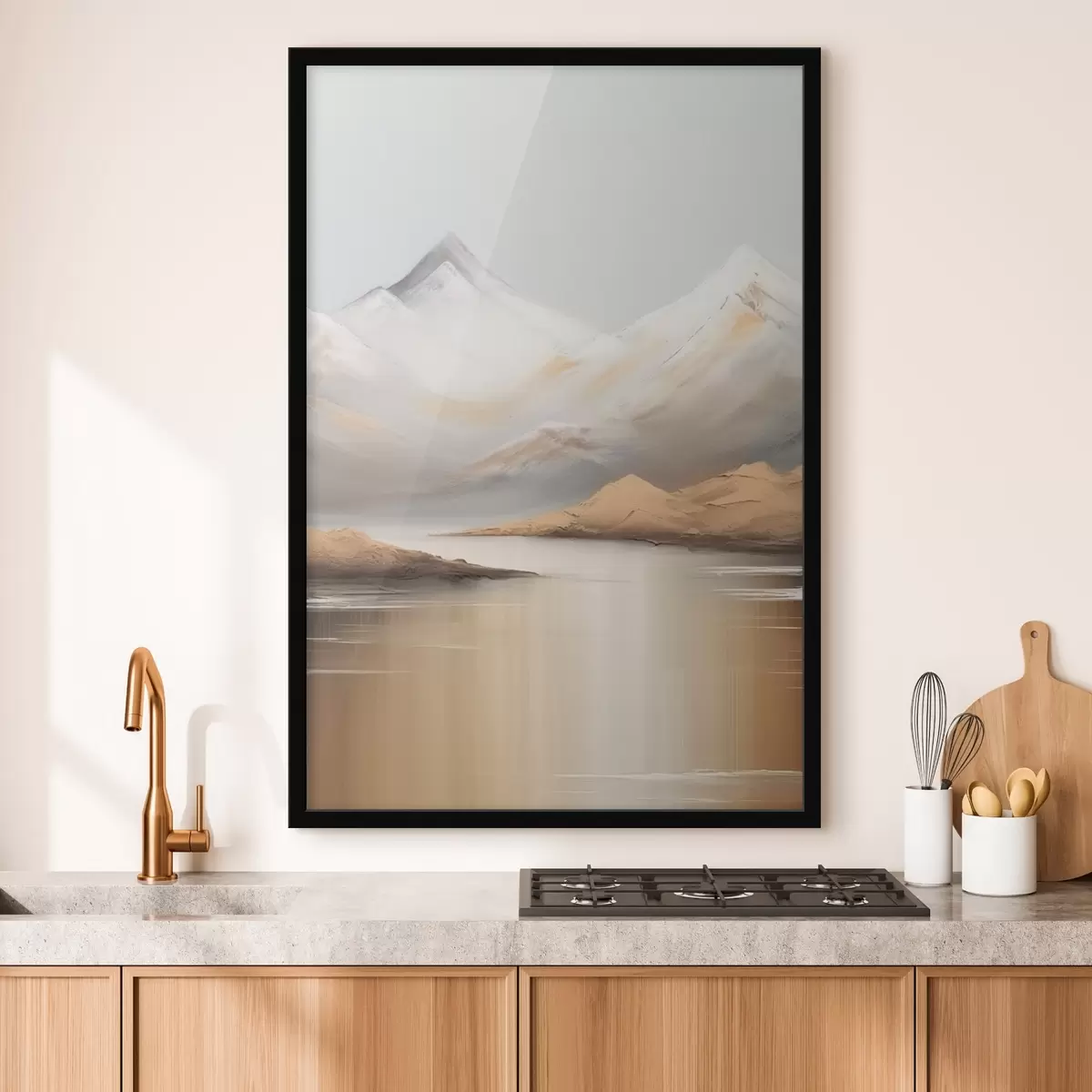 Poster Horské jezero pod zasněženými vrcholky f45466