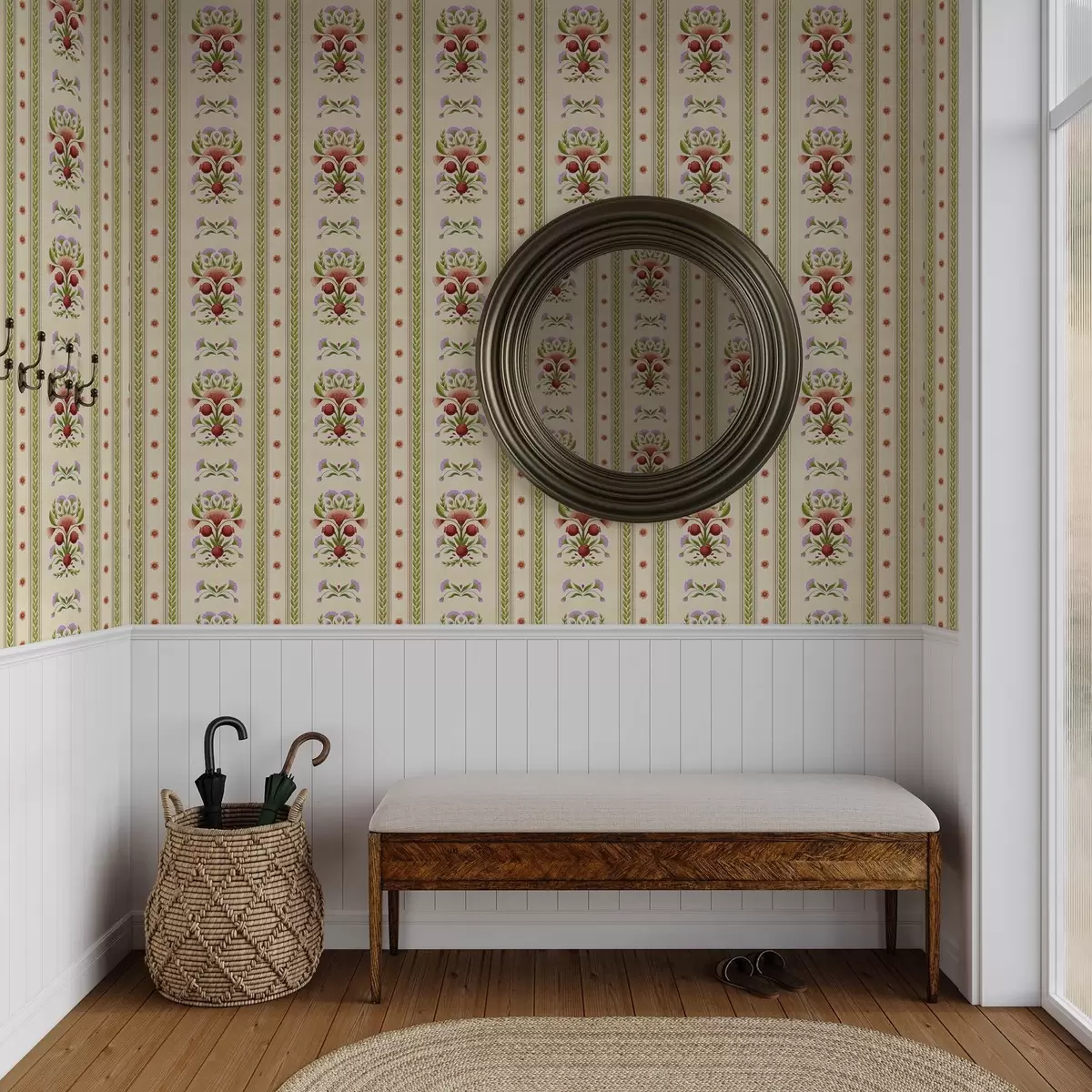 Tapety Dekorativní ozdoba s granátovými jablky a květinami a00286