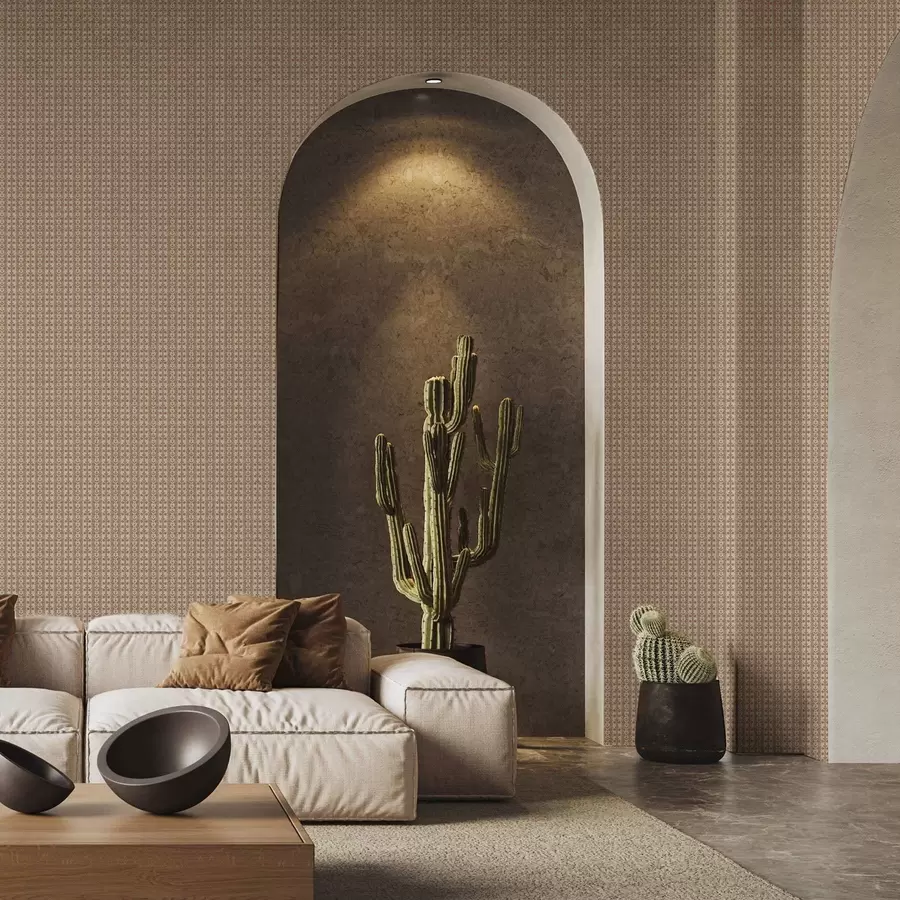 Fototapet Pruhovaný ornament s červenými květy a00341