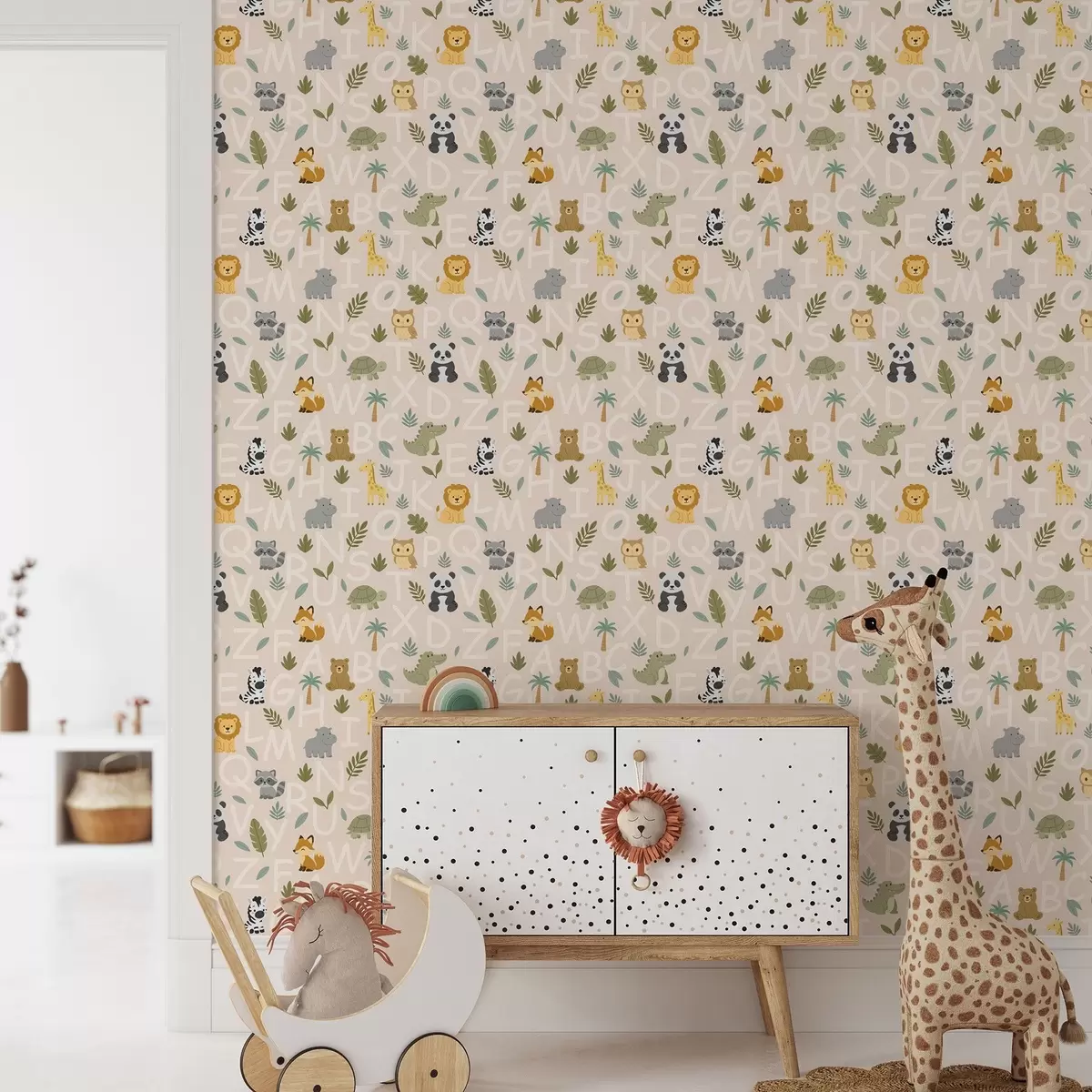 Tapety Abeceda s roztomilými zvířaty a rostlinami pro děti a00400