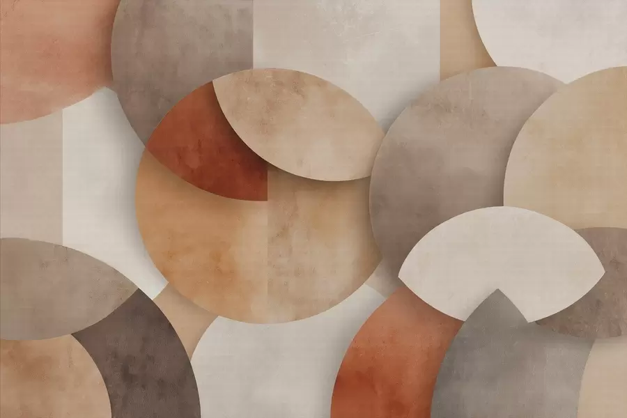 Fototapet texturovaná abstraktní geometrie v teplých hnědých a okrových tónech w04310