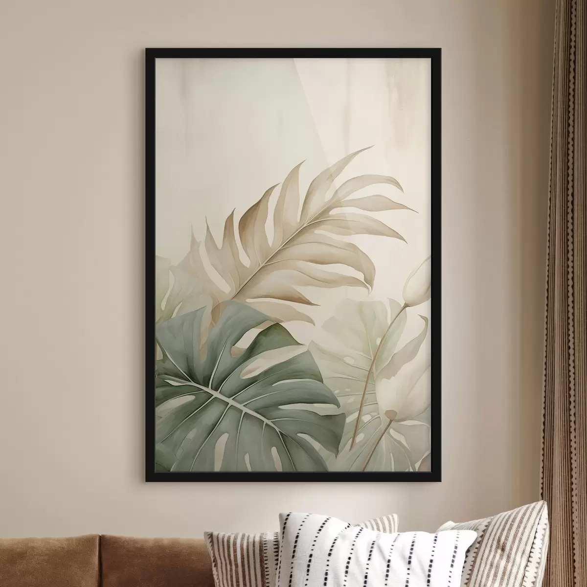 Poster Tropické listy na světlém pozadí f45617