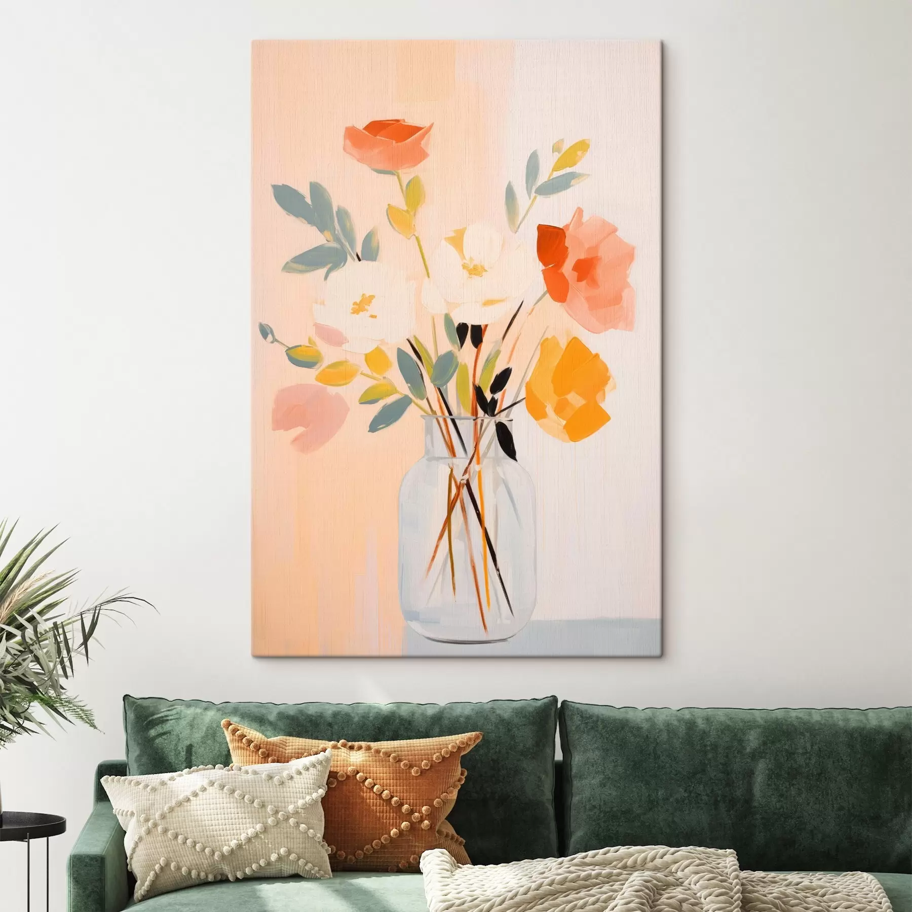 Obraz Dekorativní květiny: abstraktní kytice ve váze na světlém pozadí Č. s45539