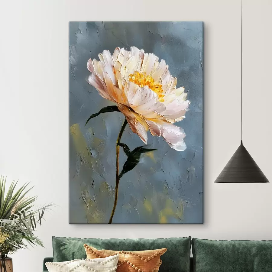 Obraz Abstraktní květina: kompozice v modrých a šedých tónech Č. s45542