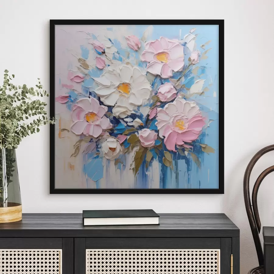 Fototapet Malířská kompozice v růžových a modrých tónech f45538