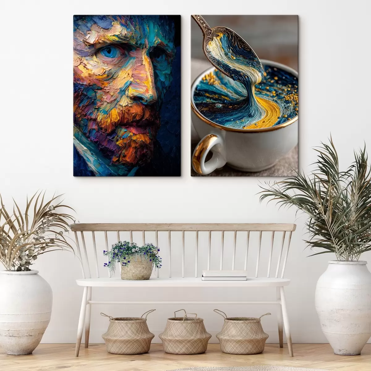 Obraz Picasso a abstrakce v šálku ve stylu olejomalby Č. m00639