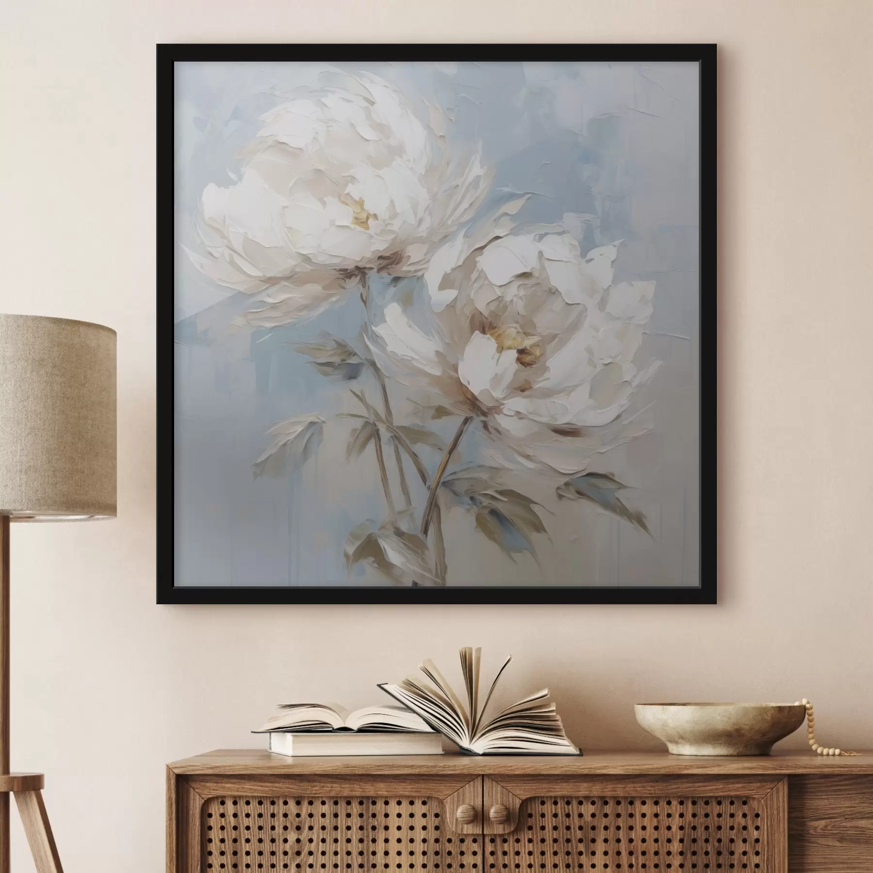 Fototapet Malba imitující pivoňky f45607