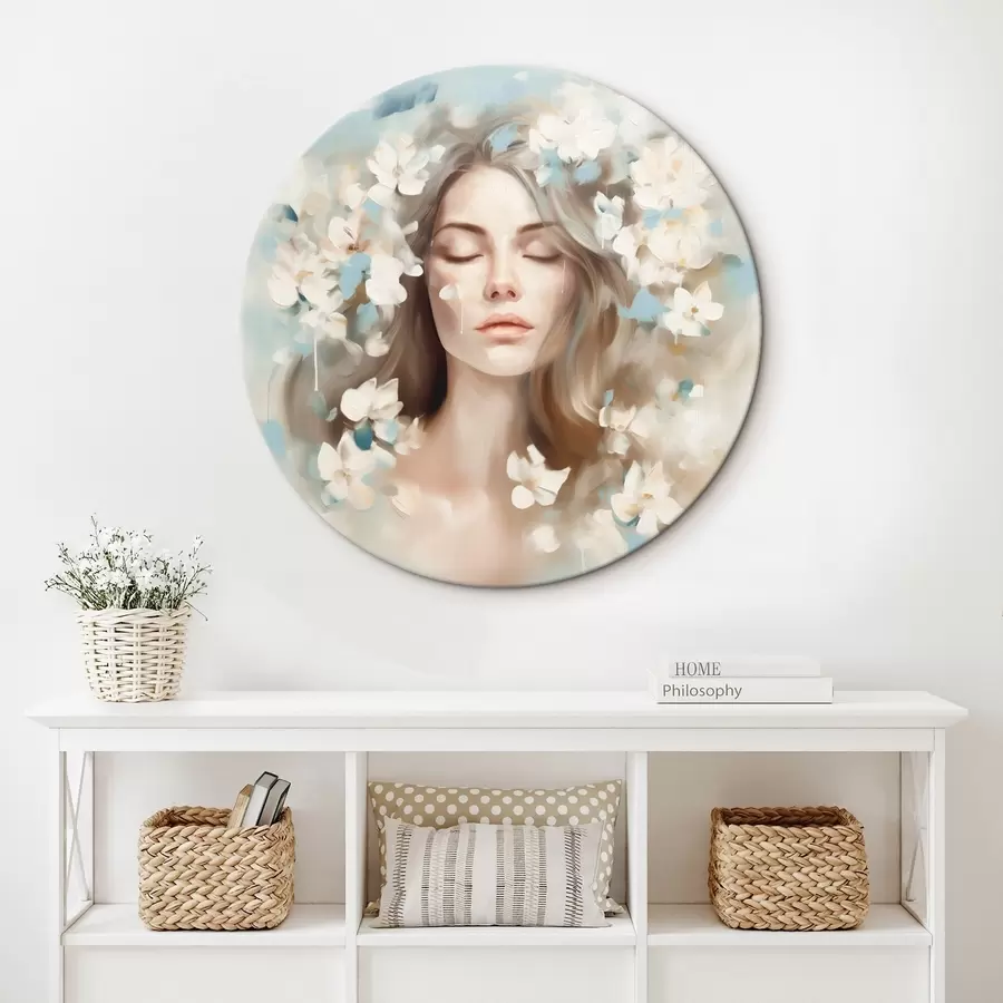 Obraz Abstraktní portrét ženy s květinami v podobě tahů štětcem Č. r45450