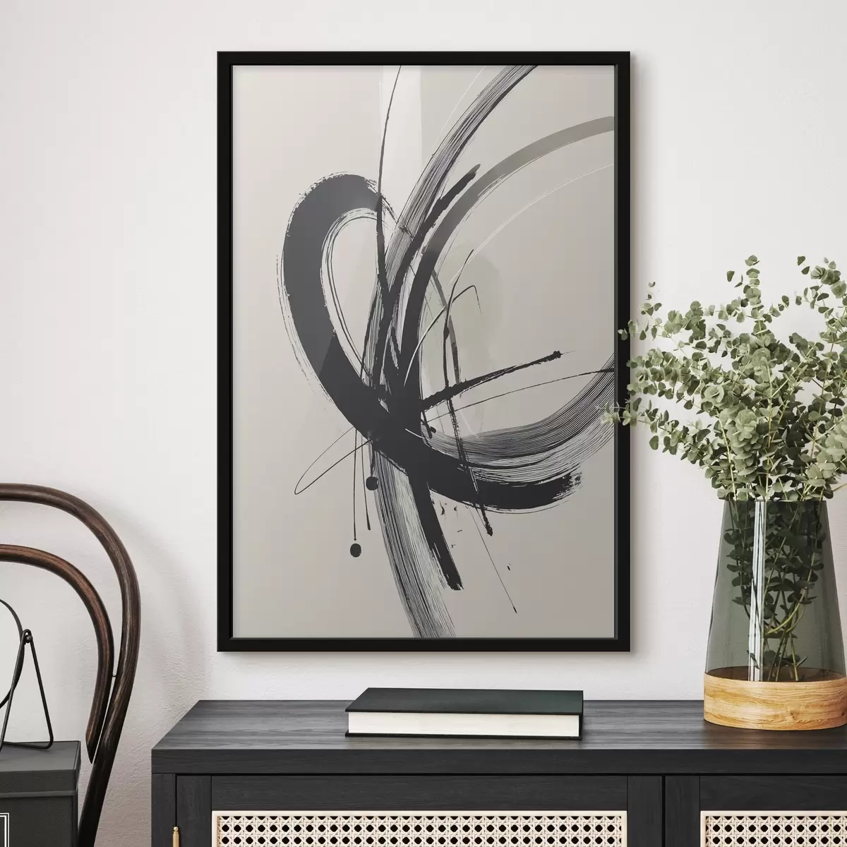 Poster Abstraktní minimalistické tahy štětcem f45582