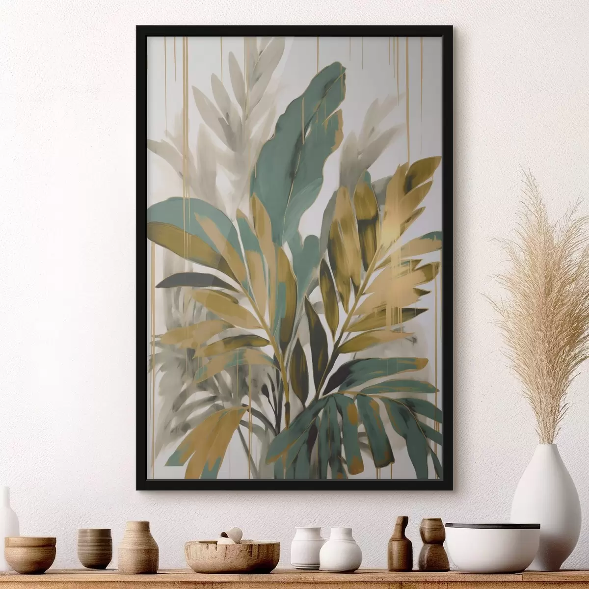 Poster Abstraktní tropické listy f45590