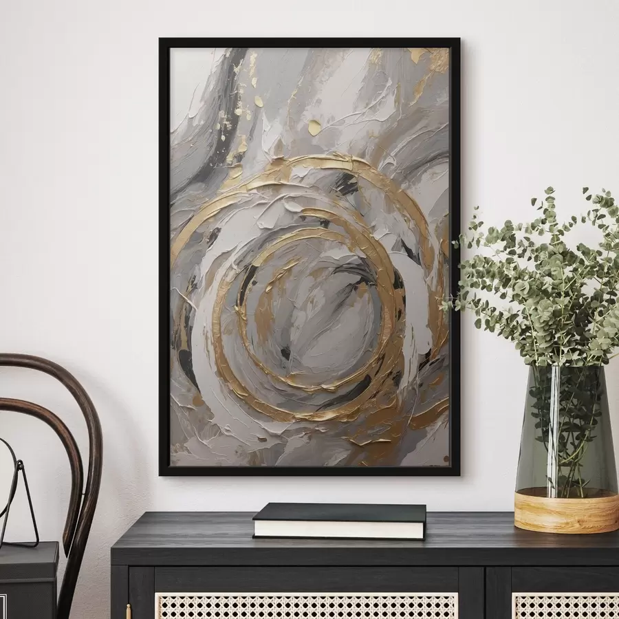 Fototapet Abstraktní soustředné kruhy v odstínech šedé a bílé barvy f45487