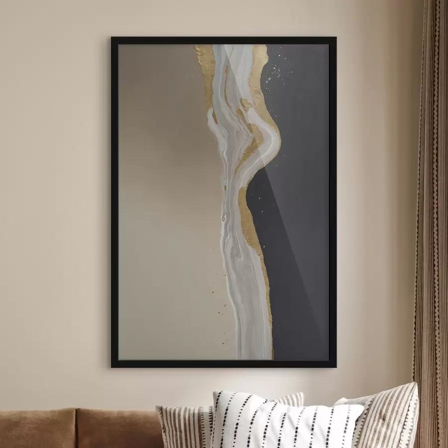 Fototapet Abstraktní malba v béžových a černých odstínech f45494