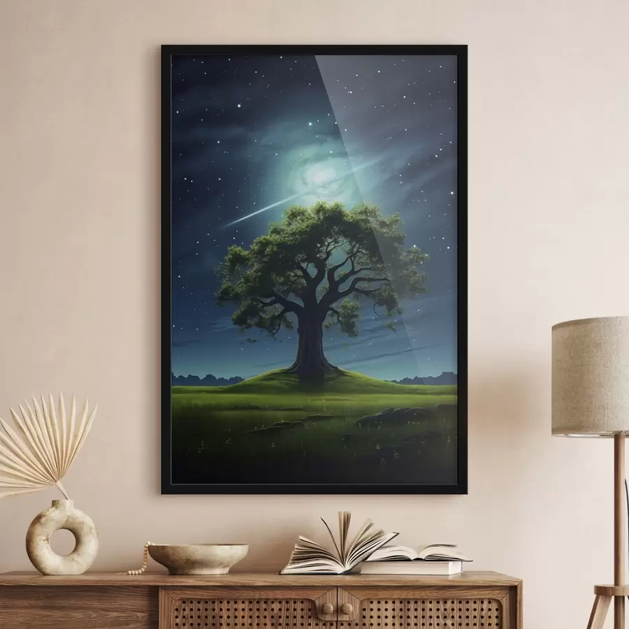 Fototapet Zelený strom v noci f45503