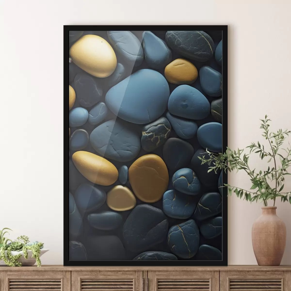 Poster Modré a žluté kameny f45512