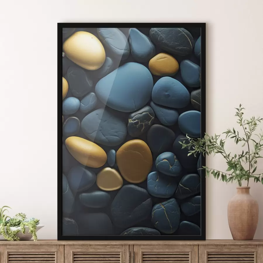 Fototapet Modré a žluté kameny f45512