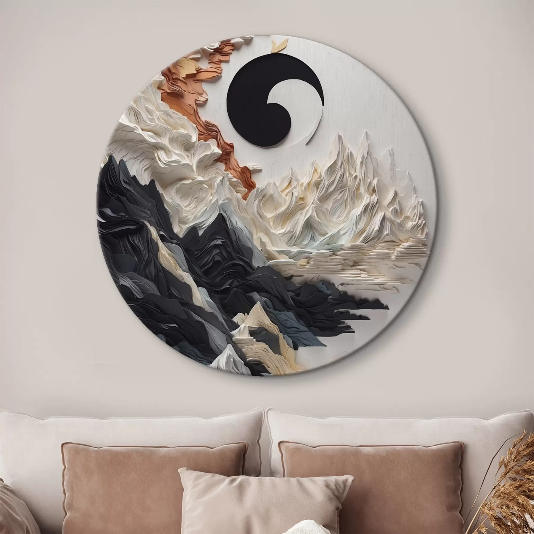 Obraz Abstraktní krajina s horami ve stylu papíru Č. r45482