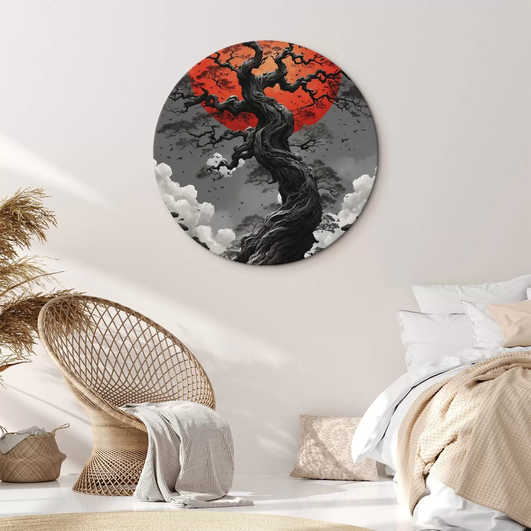 Obraz Strom a červené slunce Č. r45485