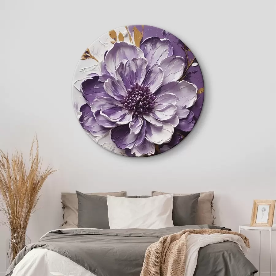 Obraz Fialová květina ve stylu volumetrické malby Č. r45492