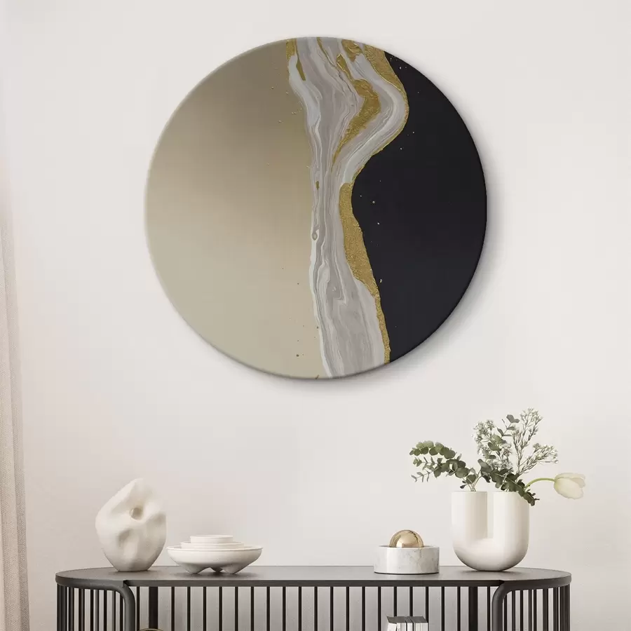 Obraz Abstraktní malba v béžových a černých odstínech Č. r45494