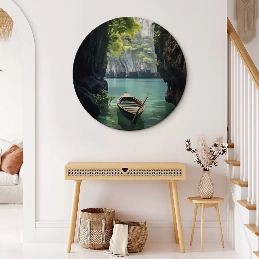 Obraz Loď na tyrkysové vodě mezi skalami Č. r45507