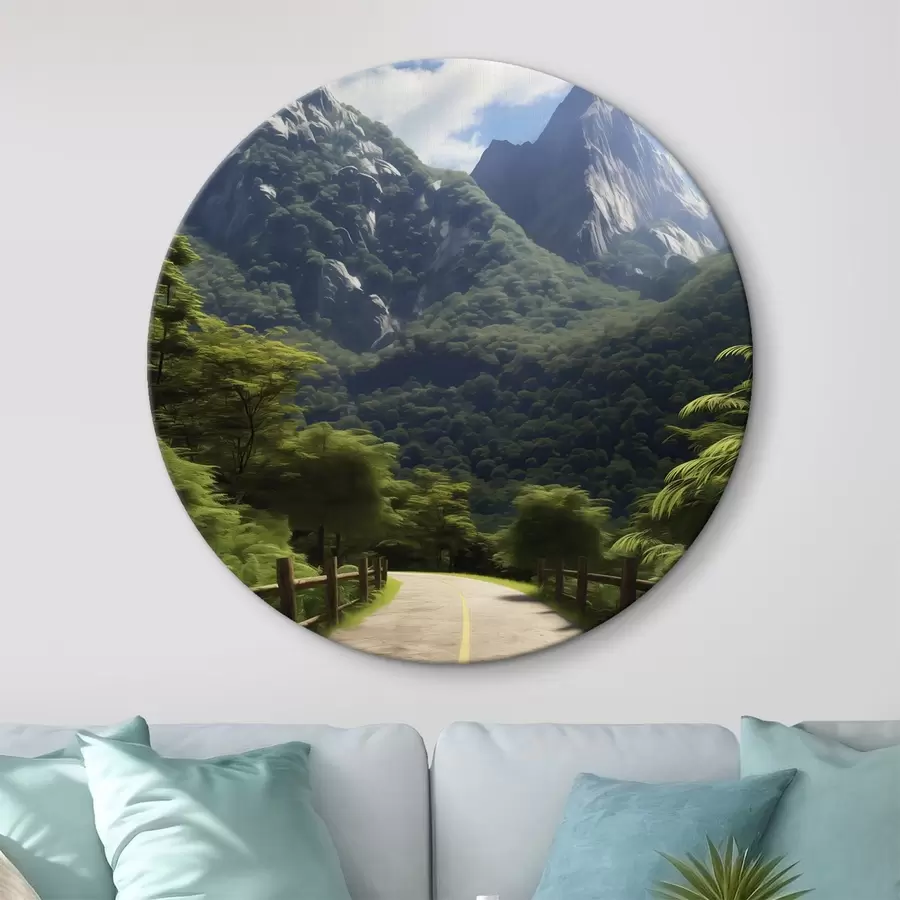 Obraz Horská cesta mezi zelenými stromy Č. r45525