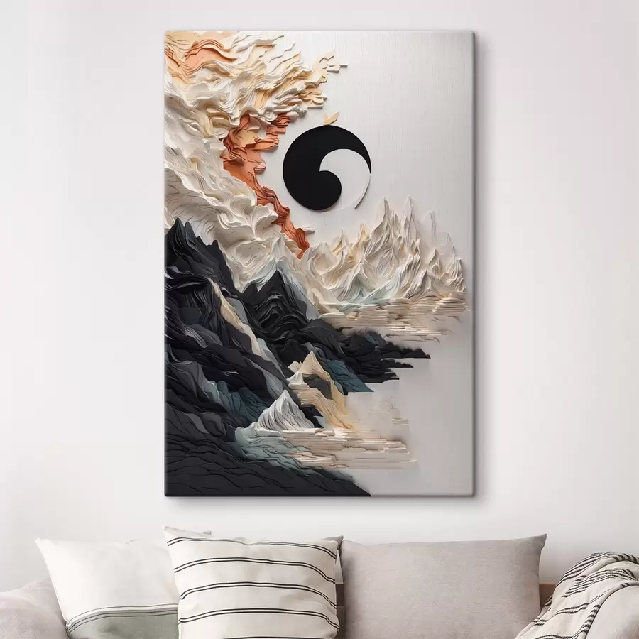 Obraz Abstraktní krajina s horami ve stylu papíru Č. s45482