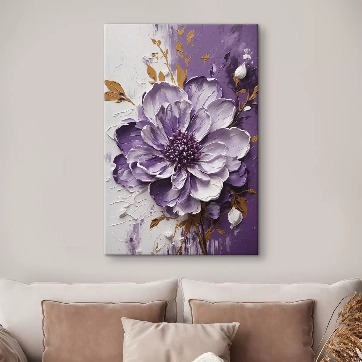 Obraz Fialová květina ve stylu volumetrické malby Č. s45492