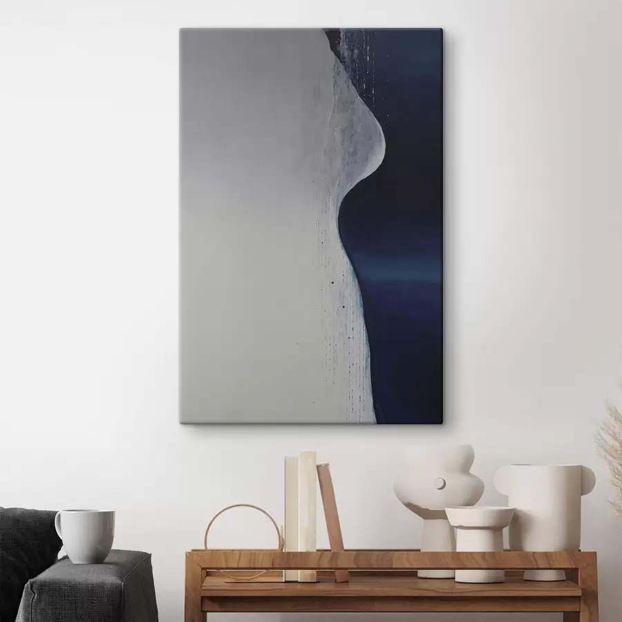 Obraz Abstraktní malba v odstínech bílé, modré a tmavě modré barvy Č. s45493