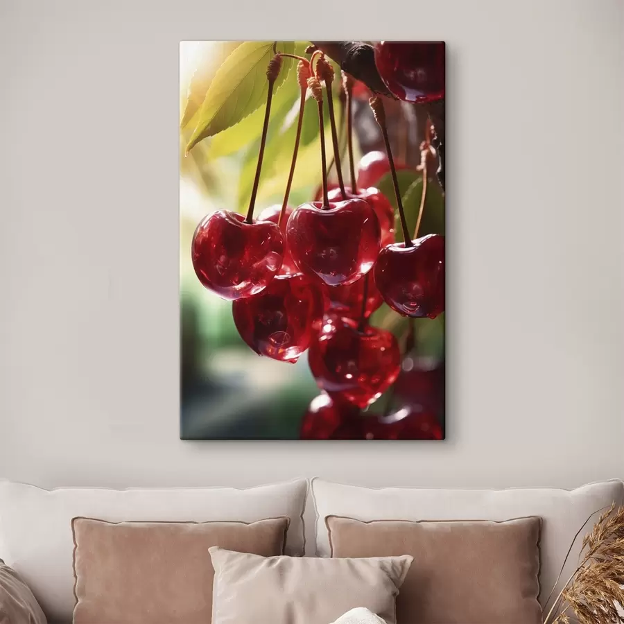 Obraz Zářivě červené třešně na slunci Č. s45498