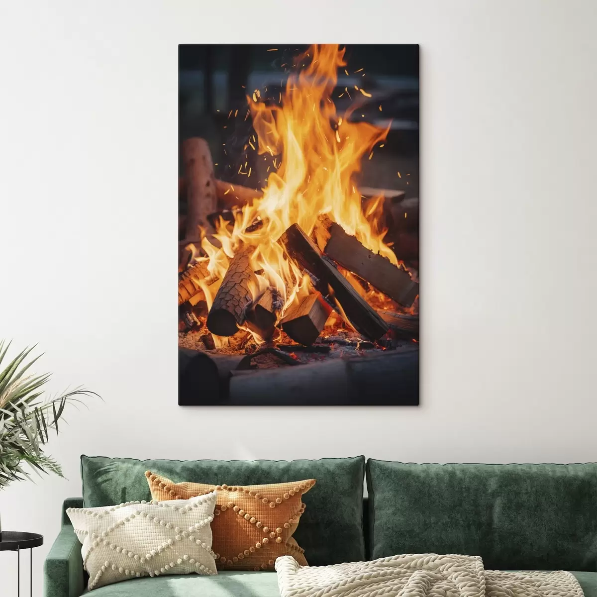 Obraz Ohnivý táborák se dřevem Č. s45514