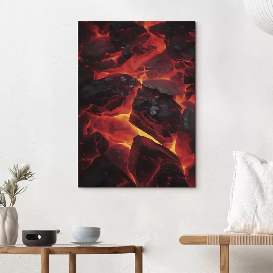 Obraz Červené žhavé kameny s lávovými proudy Č. s45515
