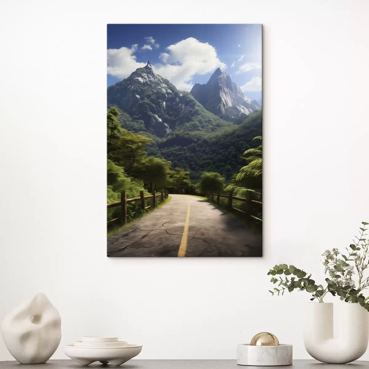 Obraz Horská cesta mezi zelenými stromy Č. s45525