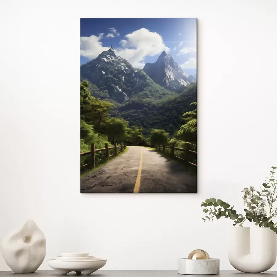 Obraz Horská cesta mezi zelenými stromy Č. s45525