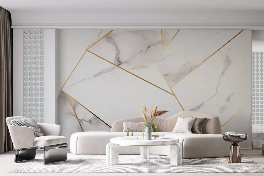 Fototapet Imitace mramorového povrchu se žlutým geometrickým vzorem w09363