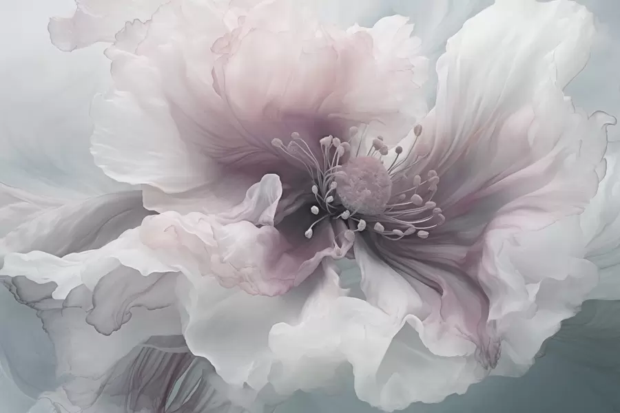 Fototapet Jemná květina s růžovými a bílými okvětními lístky w04446