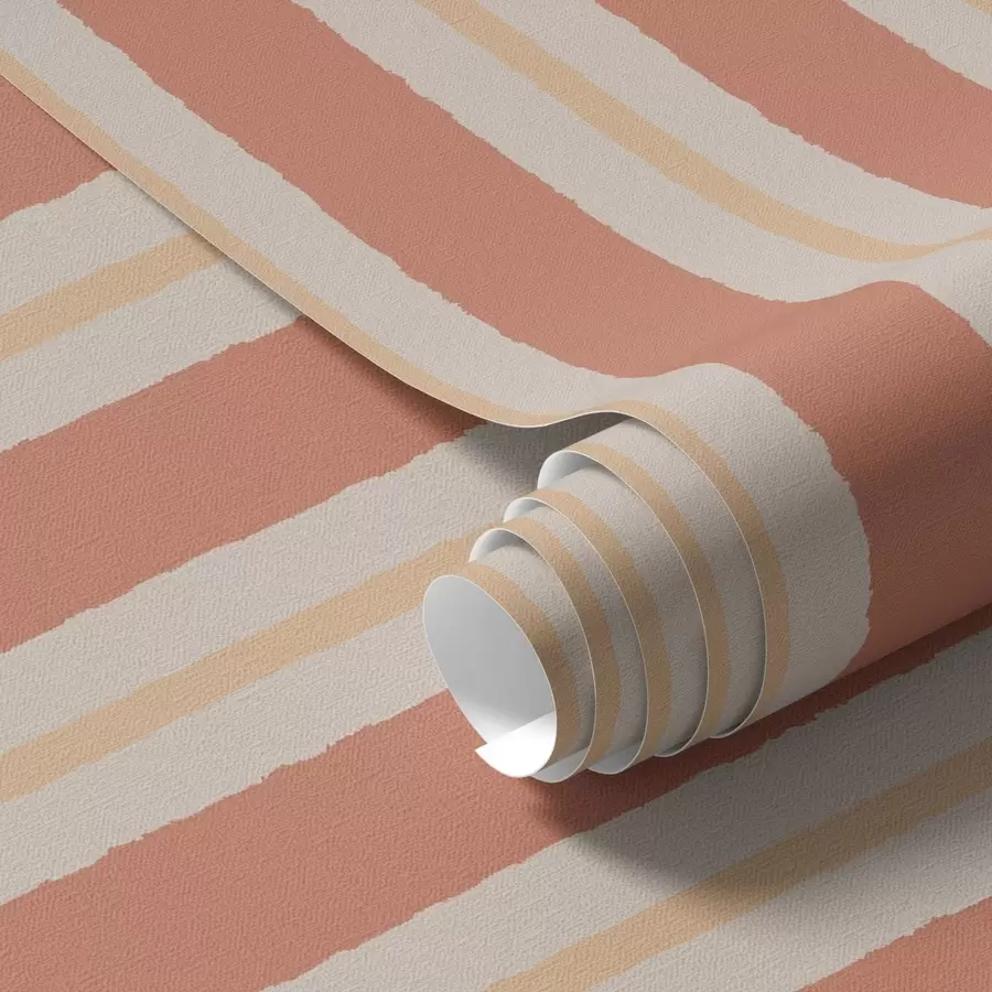 Fototapet Světlé terakotové pruhy s béžovými akcenty a00515