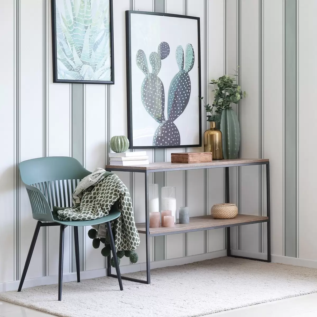 Tapety Široké pruhy v šedomodré paletě a00516