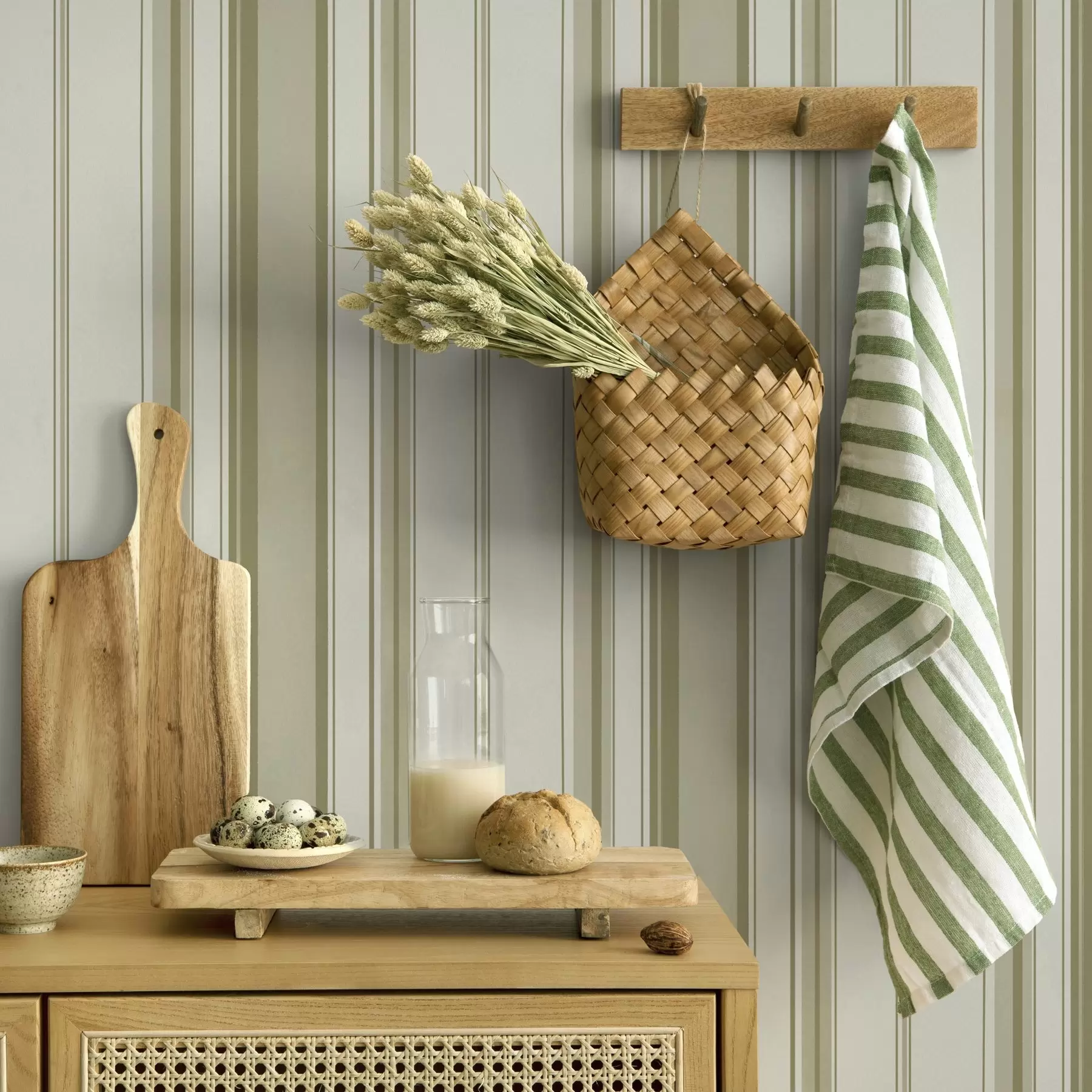 Fototapet Krémové pozadí s různě širokými šedobéžovými pruhy a00521