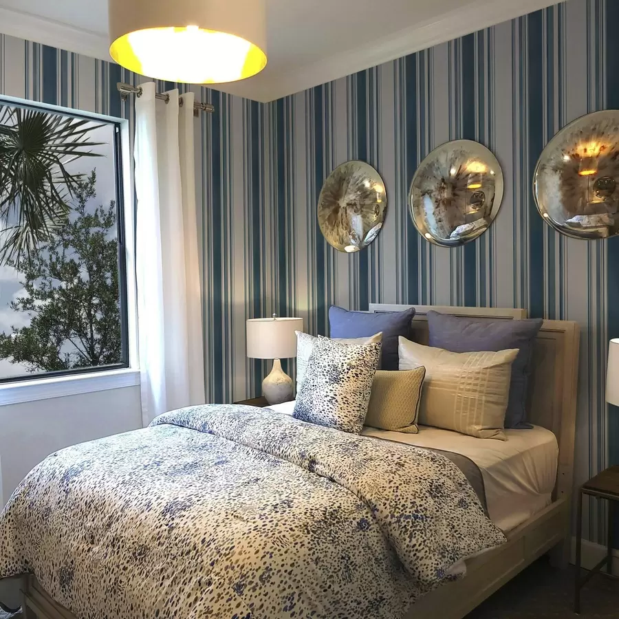 Fototapet Modré pruhy s bílými mezerami a00525