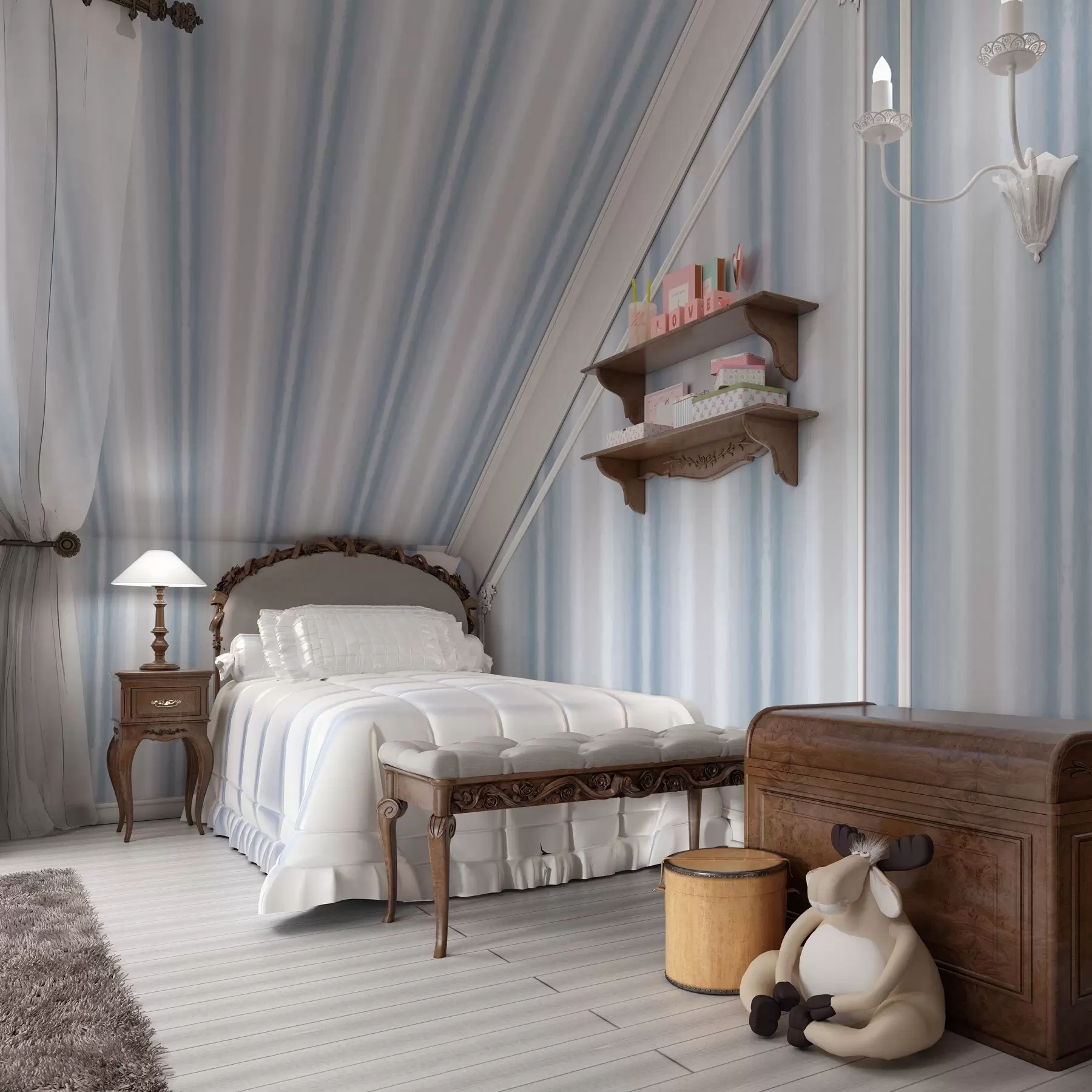 Fototapet Široké pruhy v chladných modrošedých tónech a00551