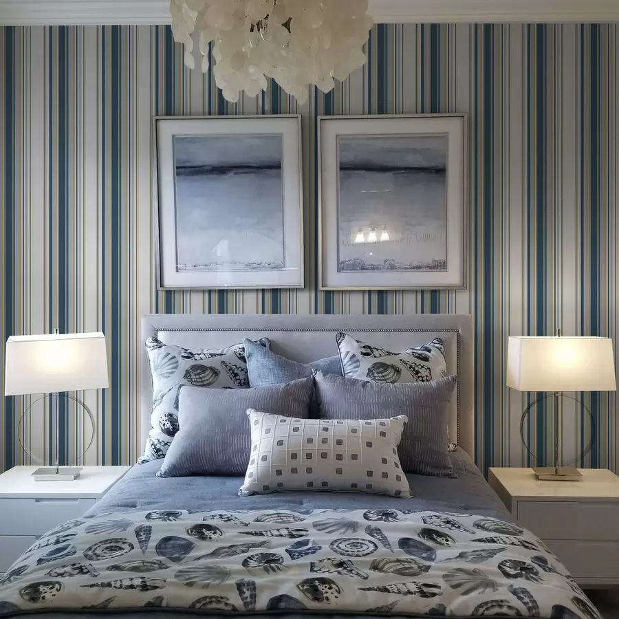 Fototapet Kontrastní modré a žluté pruhy na bílém pozadí a00566