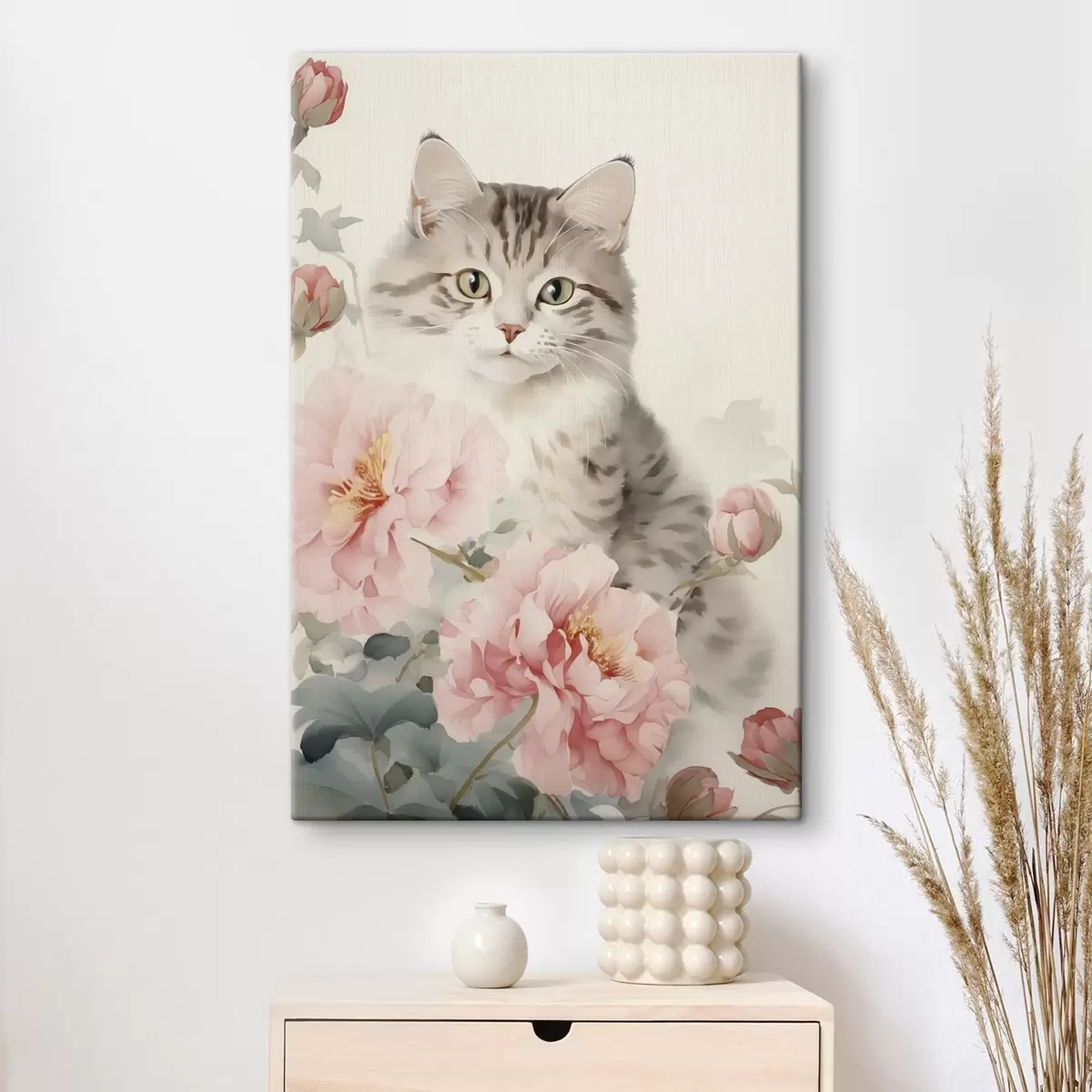 Obraz Kočka mezi květinami Č. s45674