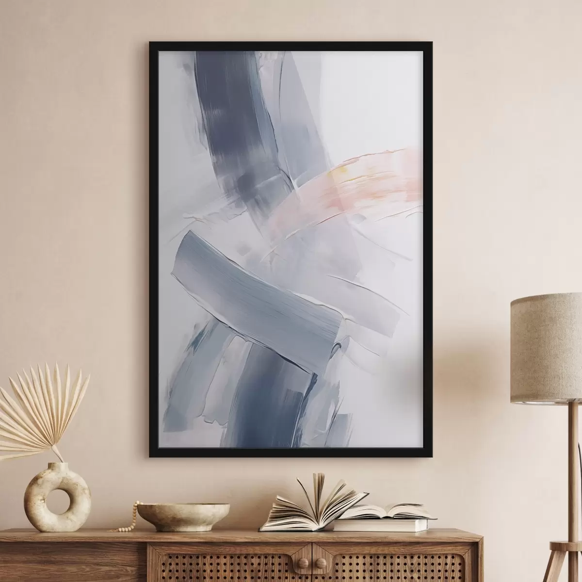 Poster Abstrakce imitující tahy štětcem f45679