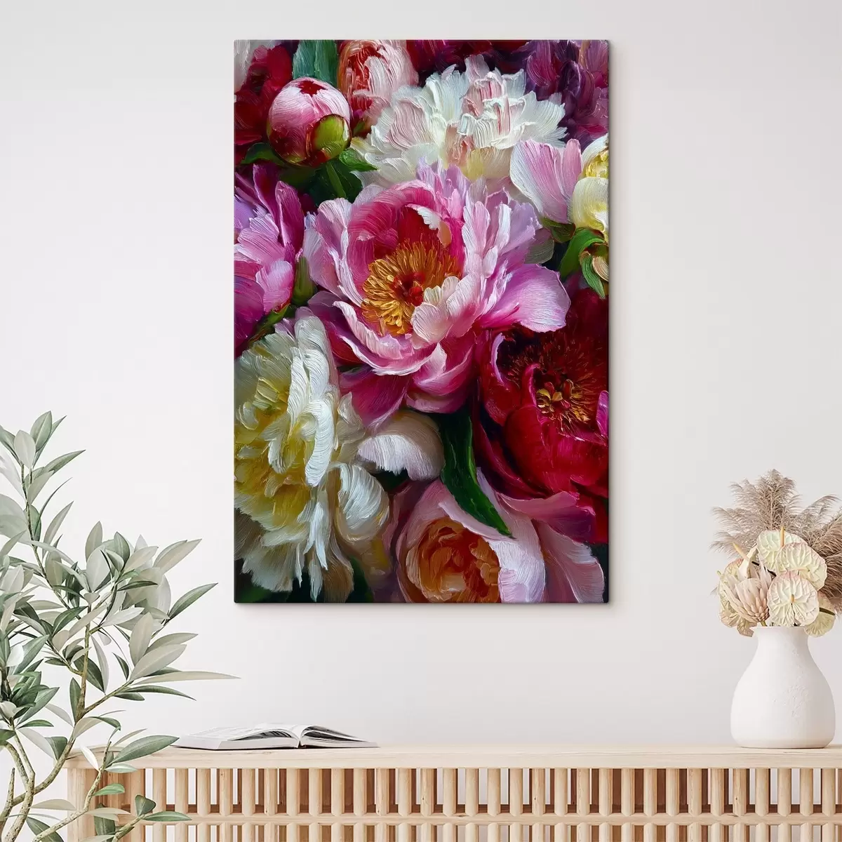 Obraz Svěží pivoňky technikou impasto Č. s45595