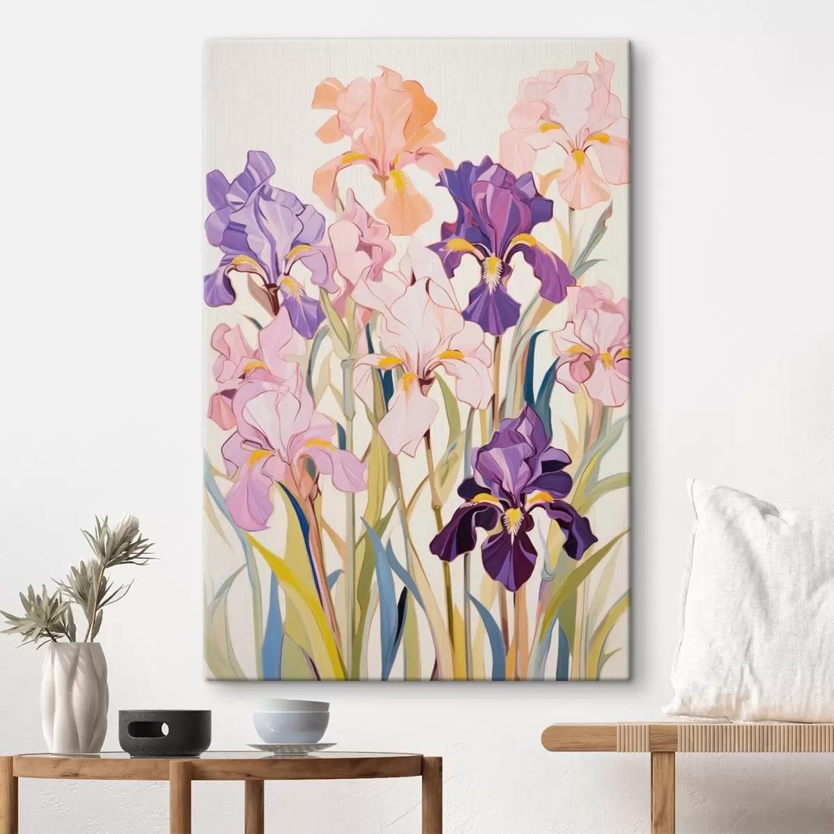 Obraz Kosatce: kompozice v minimalistickém stylu Č. s45596