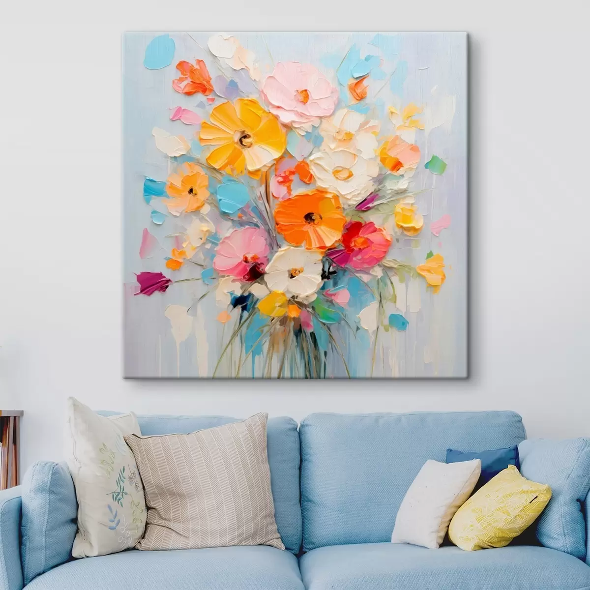 Obraz Květinový motiv: abstraktní kytice v pastelových tónech Č. s45599