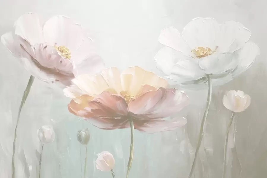 Fototapet Objemové pastelové makovice ve stylu olejomalby w09310v1