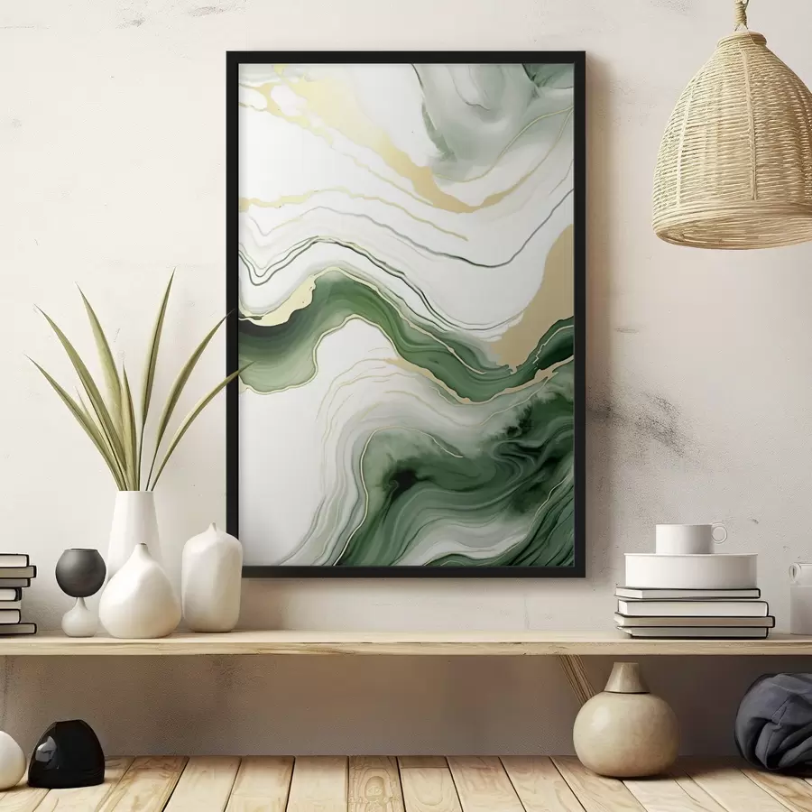 Fototapet Světle zelené a oranžové mramorové vzory f45696