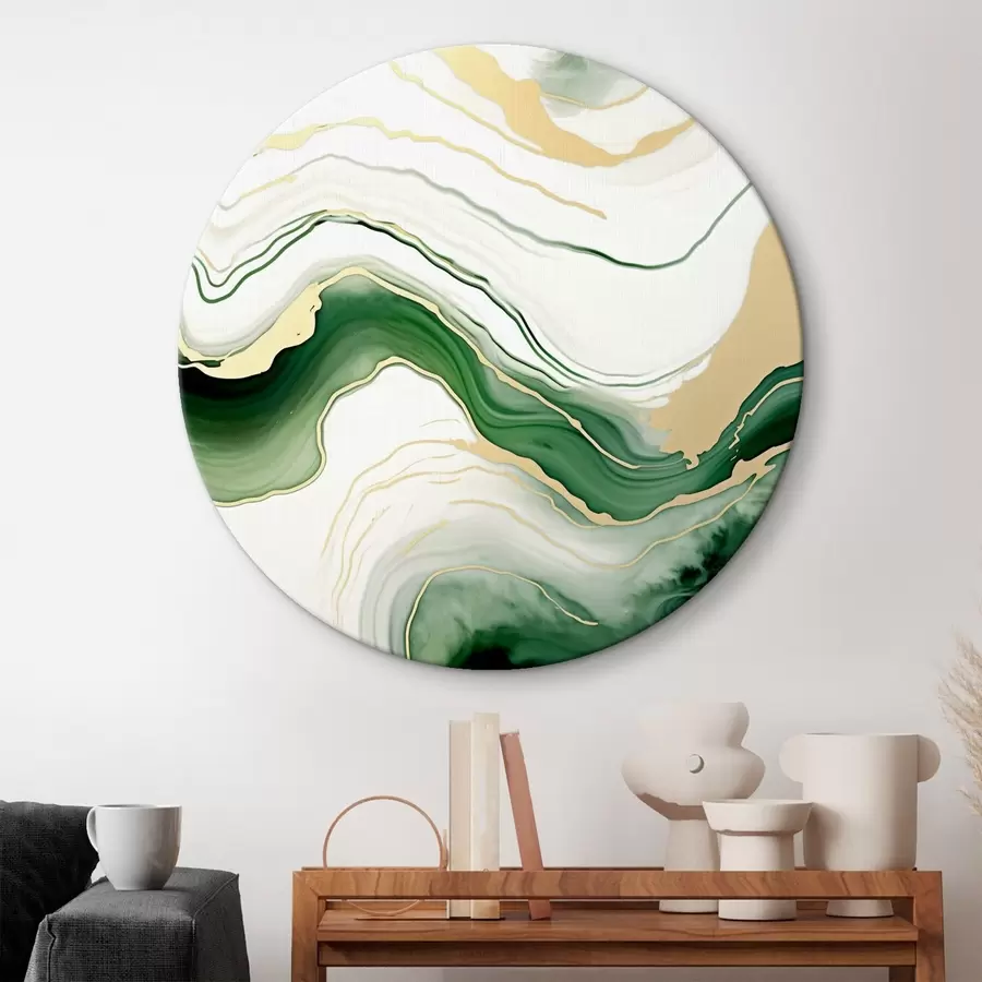 Obraz Světle zelené a oranžové mramorové vzory Č. r45696