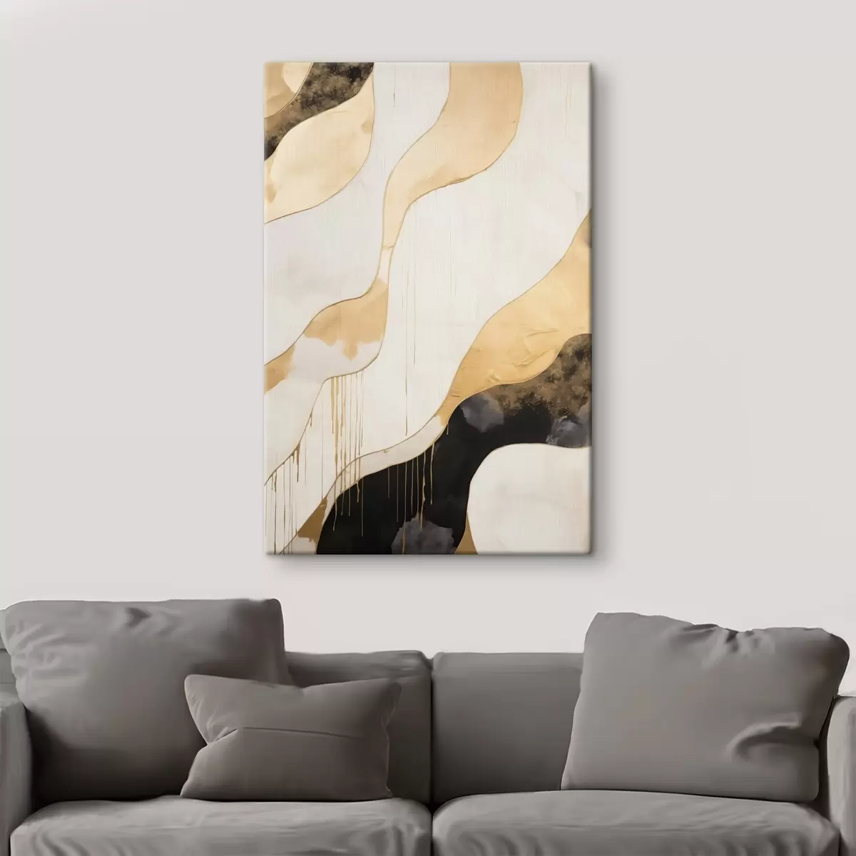 Obraz Abstraktní oranžové a černé vlnovky Č. s45694